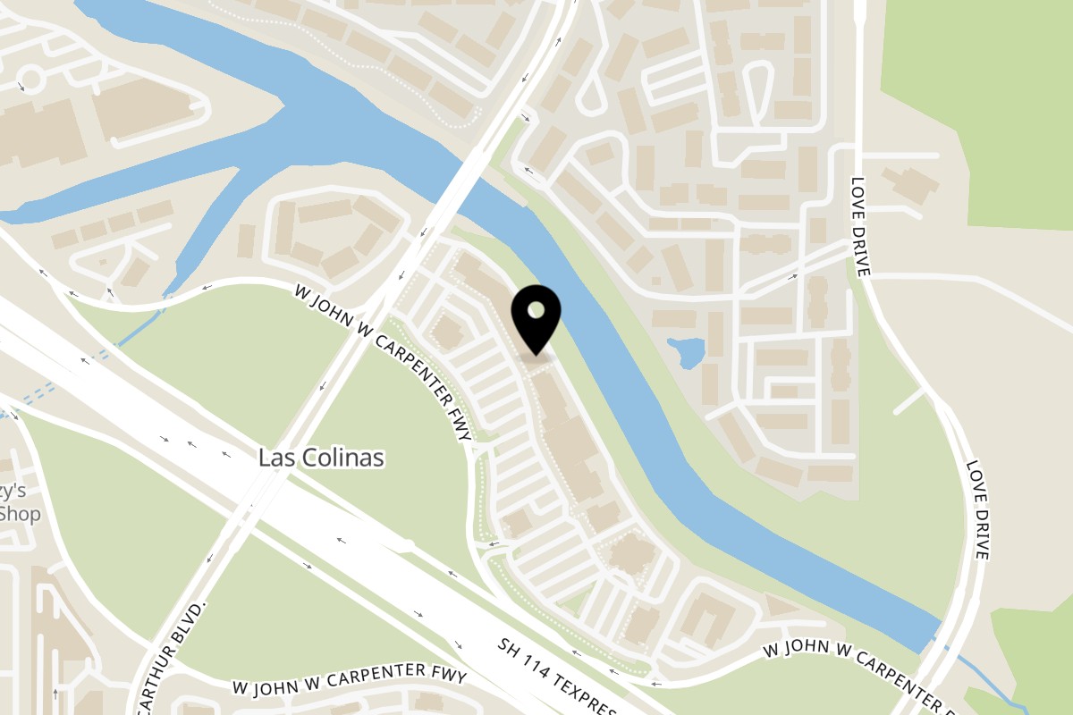 Map showing the location of The Reserve Las Colinas on 5910 N MacArthur Blvd Suite 121 in Irving